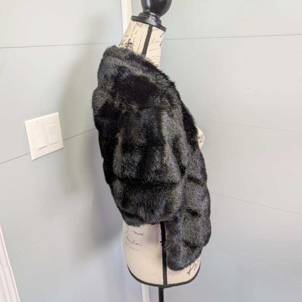 Vintage Black Fur Stole/Cape - Fur Type Unknown - Picture 10 of 12